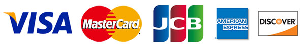 クレジットカード:VISA、Master、JCB、AMEX、Discover